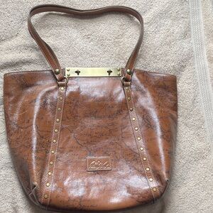 Patricia Nash Tan Benvento Leather Tote